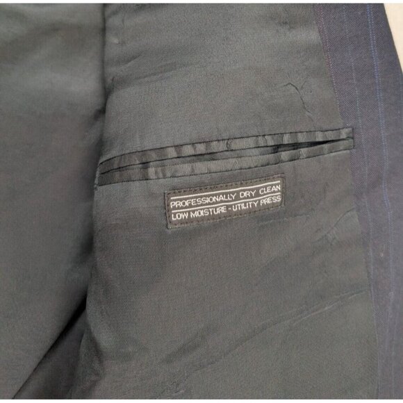 Towncraft Men's Blazer Jacket Size 42S Blue Pinstripe Sport Coat - Picture 15 of 16